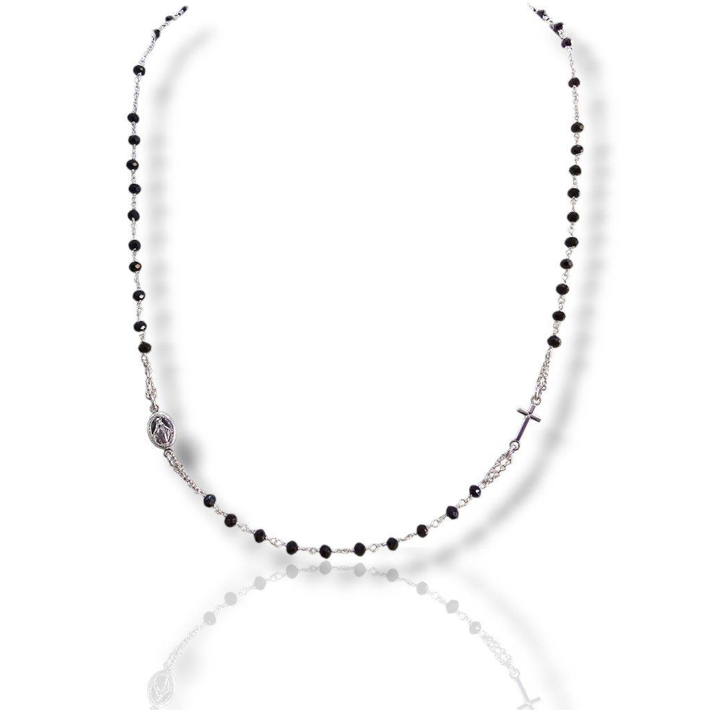 Ροζάριο απο επιπλατινωμένο ασήμι 925° (SHK905125)